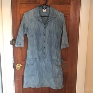Lacoste Midi Denim Shirt Dress